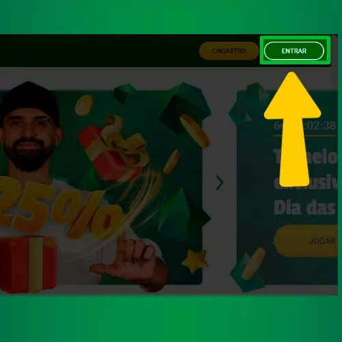 Pressione o botão de login Brazino777